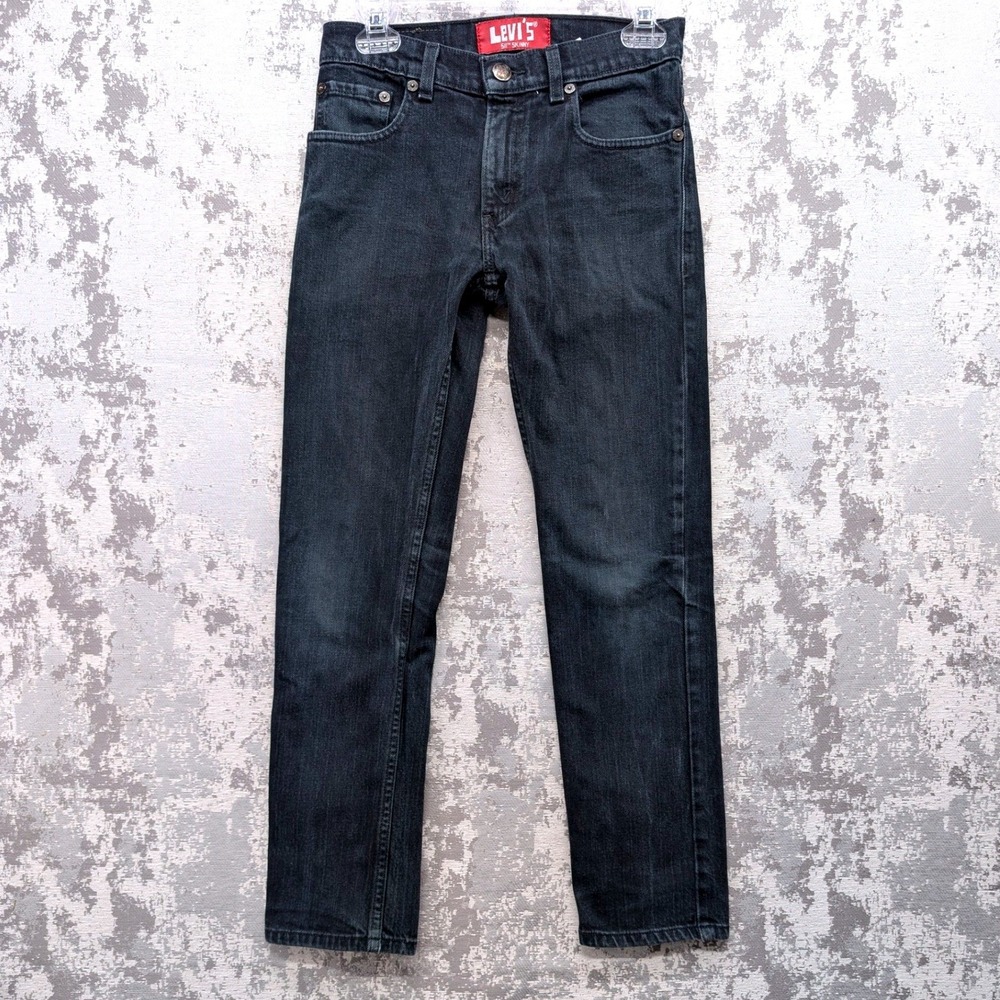 Levis 511 Skinny Jeans Kids Size 14 Dark Wash Black Grey Vintage Denim 27x27